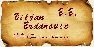 Biljan Brdanović vizit kartica